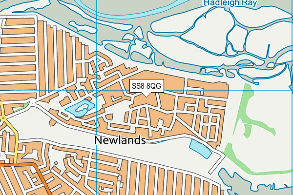 SS8 8QG map - OS VectorMap District (Ordnance Survey) SS8 8QG map - OS VectorMap District (Ordnance Survey)