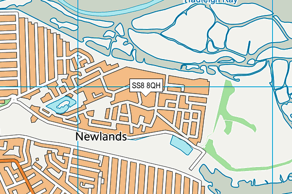 SS8 8QH map - OS VectorMap District (Ordnance Survey) SS8 8QH map - OS VectorMap District (Ordnance Survey)
