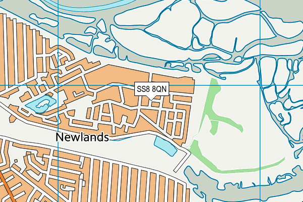 SS8 8QN map - OS VectorMap District (Ordnance Survey) SS8 8QN map - OS VectorMap District (Ordnance Survey)