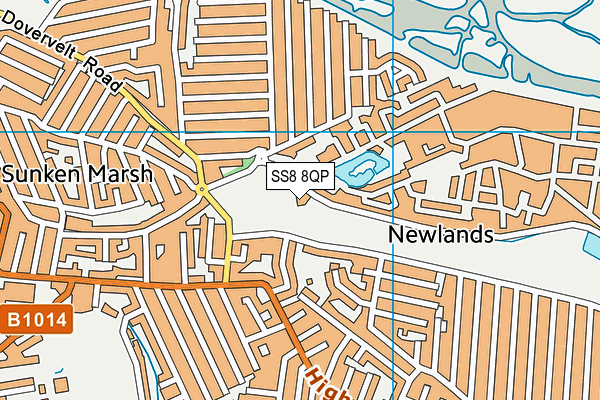SS8 8QP map - OS VectorMap District (Ordnance Survey) SS8 8QP map - OS VectorMap District (Ordnance Survey)