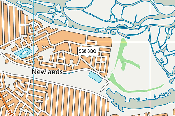 SS8 8QQ map - OS VectorMap District (Ordnance Survey) SS8 8QQ map - OS VectorMap District (Ordnance Survey)