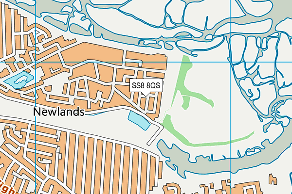 SS8 8QS map - OS VectorMap District (Ordnance Survey) SS8 8QS map - OS VectorMap District (Ordnance Survey)
