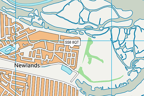 SS8 8QT map - OS VectorMap District (Ordnance Survey) SS8 8QT map - OS VectorMap District (Ordnance Survey)