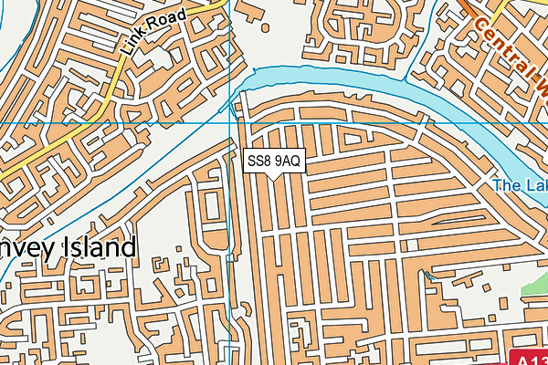 SS8 9AQ map - OS VectorMap District (Ordnance Survey) SS8 9AQ map - OS VectorMap District (Ordnance Survey)