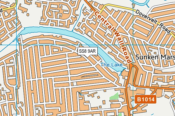 SS8 9AR map - OS VectorMap District (Ordnance Survey) SS8 9AR map - OS VectorMap District (Ordnance Survey)