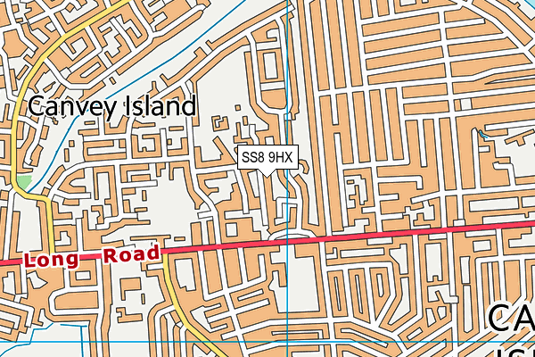 SS8 9HX map - OS VectorMap District (Ordnance Survey) SS8 9HX map - OS VectorMap District (Ordnance Survey)