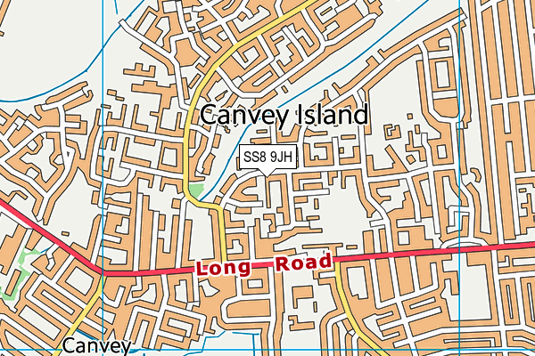 SS8 9JH map - OS VectorMap District (Ordnance Survey) SS8 9JH map - OS VectorMap District (Ordnance Survey)