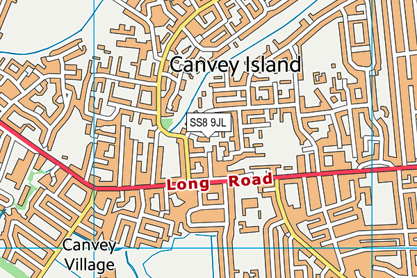 SS8 9JL map - OS VectorMap District (Ordnance Survey) SS8 9JL map - OS VectorMap District (Ordnance Survey)