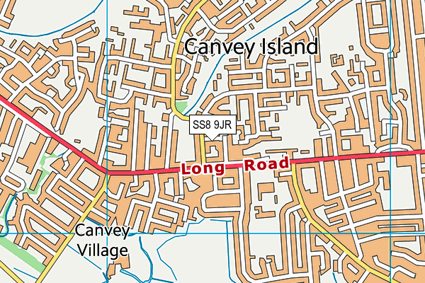 SS8 9JR map - OS VectorMap District (Ordnance Survey)