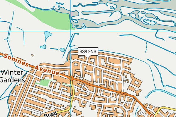 SS8 9NS map - OS VectorMap District (Ordnance Survey) SS8 9NS map - OS VectorMap District (Ordnance Survey)