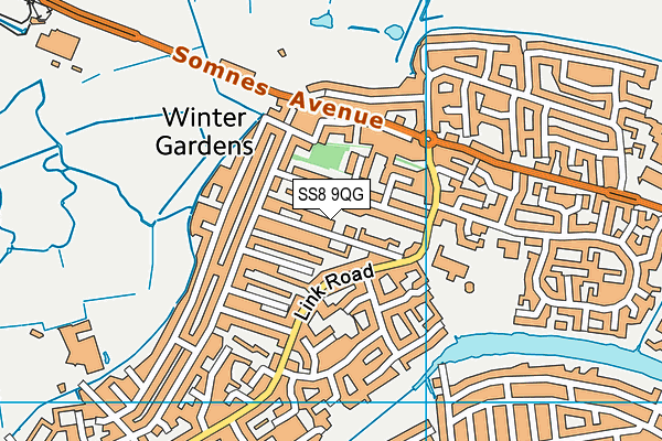 SS8 9QG map - OS VectorMap District (Ordnance Survey) SS8 9QG map - OS VectorMap District (Ordnance Survey)