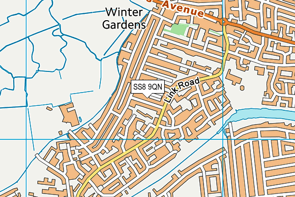 SS8 9QN map - OS VectorMap District (Ordnance Survey) SS8 9QN map - OS VectorMap District (Ordnance Survey)