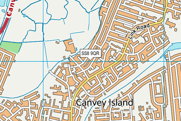 SS8 9QR map - OS VectorMap District (Ordnance Survey) SS8 9QR map - OS VectorMap District (Ordnance Survey)