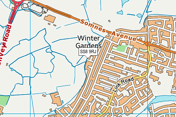 SS8 9RJ map - OS VectorMap District (Ordnance Survey) SS8 9RJ map - OS VectorMap District (Ordnance Survey)
