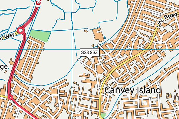 SS8 9SZ map - OS VectorMap District (Ordnance Survey) SS8 9SZ map - OS VectorMap District (Ordnance Survey)