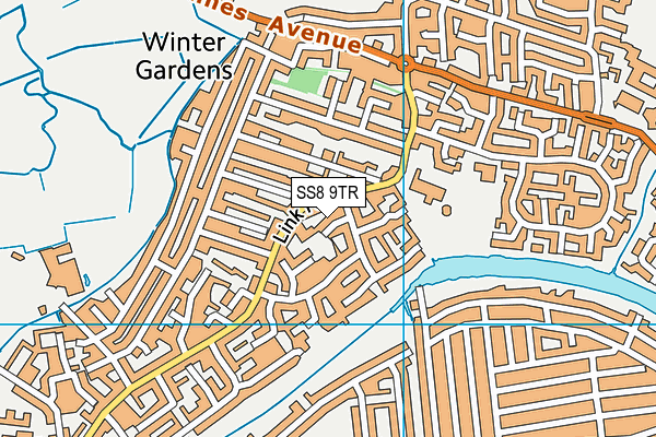 SS8 9TR map - OS VectorMap District (Ordnance Survey) SS8 9TR map - OS VectorMap District (Ordnance Survey)