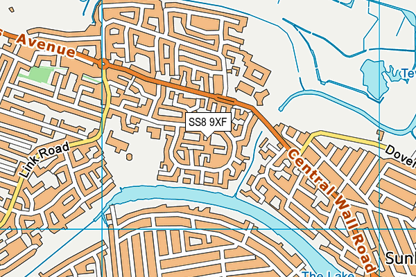 SS8 9XF map - OS VectorMap District (Ordnance Survey) SS8 9XF map - OS VectorMap District (Ordnance Survey)