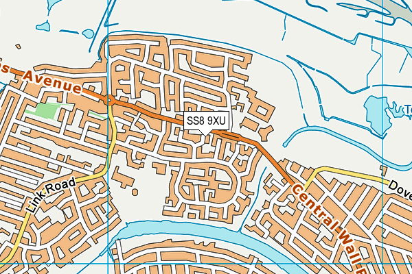 SS8 9XU map - OS VectorMap District (Ordnance Survey) SS8 9XU map - OS VectorMap District (Ordnance Survey)