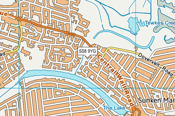 SS8 9YG map - OS VectorMap District (Ordnance Survey) SS8 9YG map - OS VectorMap District (Ordnance Survey)