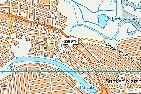SS8 9YH map - OS VectorMap District (Ordnance Survey) SS8 9YH map - OS VectorMap District (Ordnance Survey)