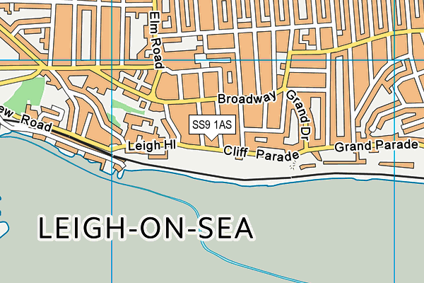 SS9 1AS map - OS VectorMap District (Ordnance Survey) SS9 1AS map - OS VectorMap District (Ordnance Survey)