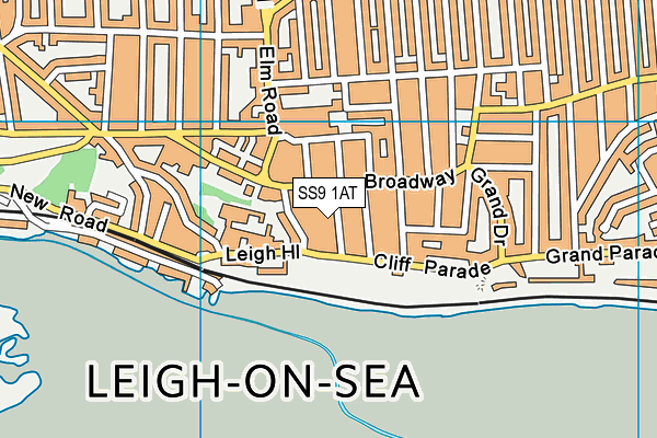 SS9 1AT map - OS VectorMap District (Ordnance Survey) SS9 1AT map - OS VectorMap District (Ordnance Survey)
