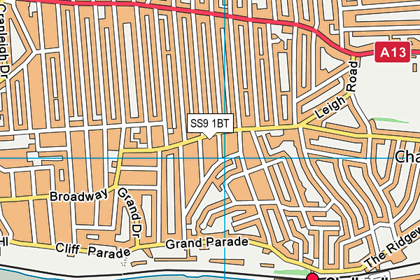 SS9 1BT map - OS VectorMap District (Ordnance Survey) SS9 1BT map - OS VectorMap District (Ordnance Survey)