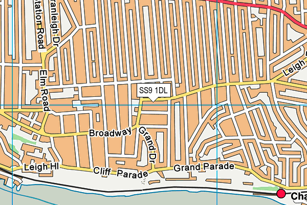 SS9 1DL map - OS VectorMap District (Ordnance Survey) SS9 1DL map - OS VectorMap District (Ordnance Survey)