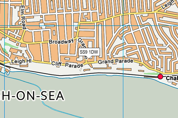 SS9 1DW map - OS VectorMap District (Ordnance Survey) SS9 1DW map - OS VectorMap District (Ordnance Survey)