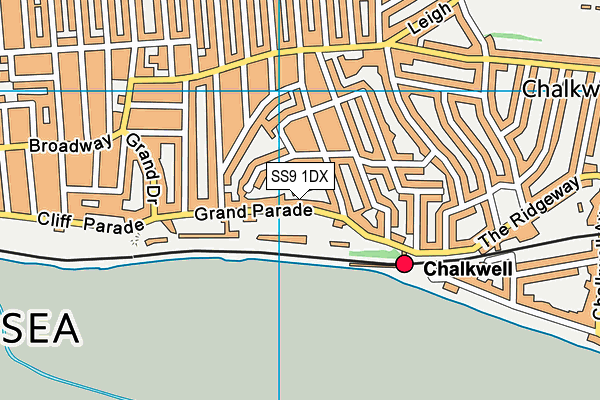 SS9 1DX map - OS VectorMap District (Ordnance Survey) SS9 1DX map - OS VectorMap District (Ordnance Survey)