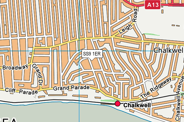 SS9 1ER map - OS VectorMap District (Ordnance Survey)