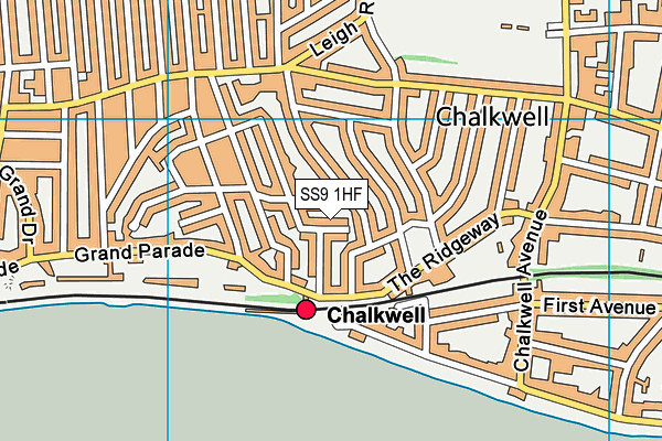 SS9 1HF map - OS VectorMap District (Ordnance Survey) SS9 1HF map - OS VectorMap District (Ordnance Survey)