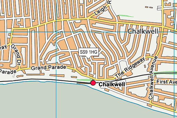 SS9 1HG map - OS VectorMap District (Ordnance Survey) SS9 1HG map - OS VectorMap District (Ordnance Survey)