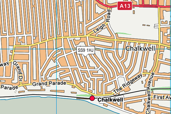 SS9 1HJ map - OS VectorMap District (Ordnance Survey) SS9 1HJ map - OS VectorMap District (Ordnance Survey)