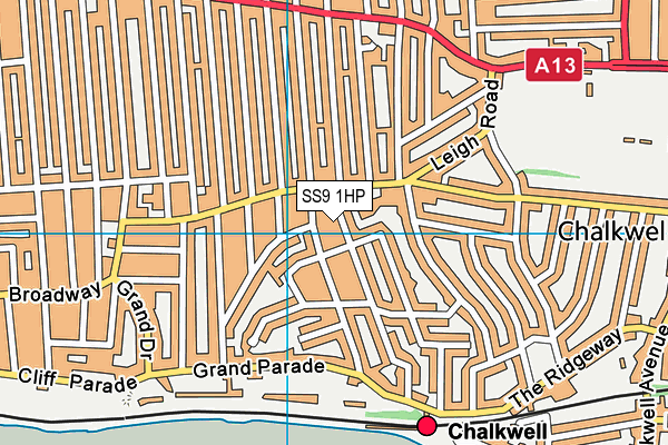 SS9 1HP map - OS VectorMap District (Ordnance Survey) SS9 1HP map - OS VectorMap District (Ordnance Survey)