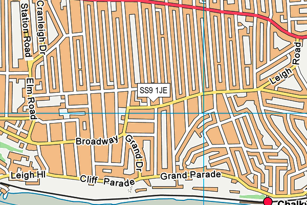 SS9 1JE map - OS VectorMap District (Ordnance Survey) SS9 1JE map - OS VectorMap District (Ordnance Survey)