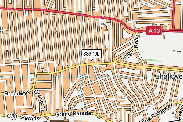 SS9 1JL map - OS VectorMap District (Ordnance Survey) SS9 1JL map - OS VectorMap District (Ordnance Survey)