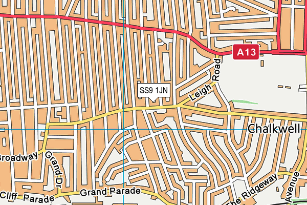 SS9 1JN map - OS VectorMap District (Ordnance Survey) SS9 1JN map - OS VectorMap District (Ordnance Survey)