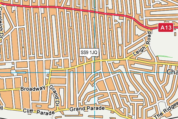 SS9 1JQ map - OS VectorMap District (Ordnance Survey) SS9 1JQ map - OS VectorMap District (Ordnance Survey)