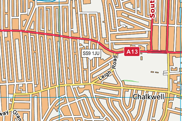 SS9 1JU map - OS VectorMap District (Ordnance Survey) SS9 1JU map - OS VectorMap District (Ordnance Survey)