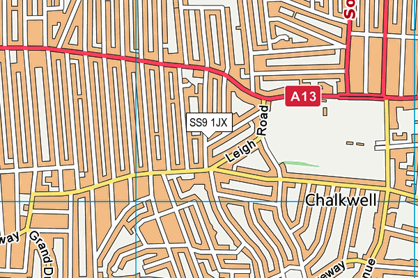 SS9 1JX map - OS VectorMap District (Ordnance Survey) SS9 1JX map - OS VectorMap District (Ordnance Survey)