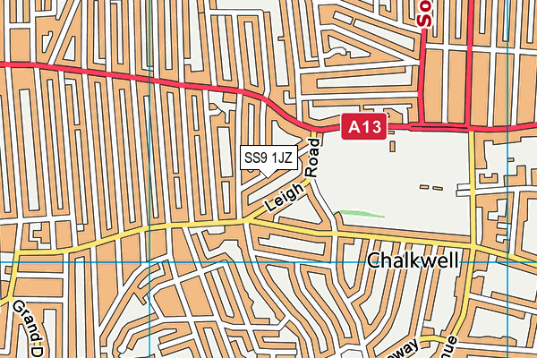 SS9 1JZ map - OS VectorMap District (Ordnance Survey) SS9 1JZ map - OS VectorMap District (Ordnance Survey)