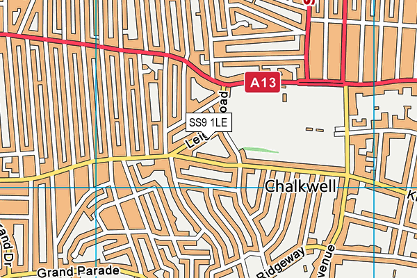 SS9 1LE map - OS VectorMap District (Ordnance Survey) SS9 1LE map - OS VectorMap District (Ordnance Survey)