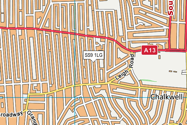 SS9 1LG map - OS VectorMap District (Ordnance Survey) SS9 1LG map - OS VectorMap District (Ordnance Survey)