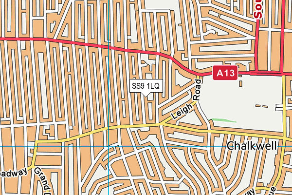 SS9 1LQ map - OS VectorMap District (Ordnance Survey) SS9 1LQ map - OS VectorMap District (Ordnance Survey)