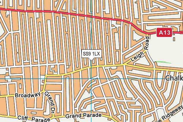 SS9 1LX map - OS VectorMap District (Ordnance Survey) SS9 1LX map - OS VectorMap District (Ordnance Survey)