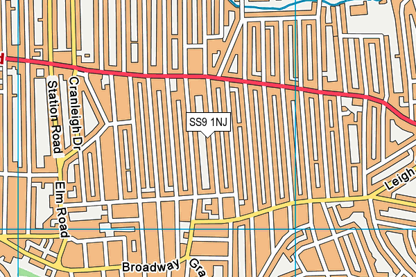 SS9 1NJ map - OS VectorMap District (Ordnance Survey) SS9 1NJ map - OS VectorMap District (Ordnance Survey)