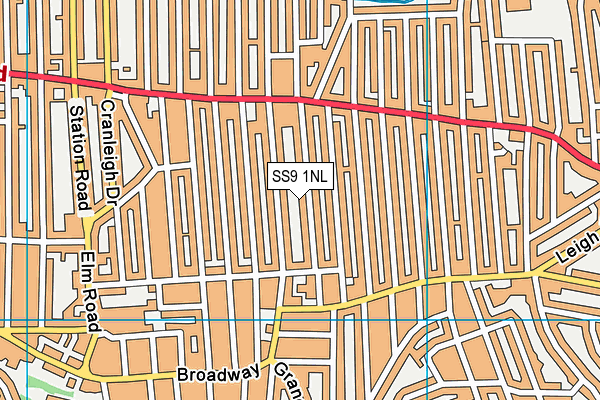 SS9 1NL map - OS VectorMap District (Ordnance Survey)