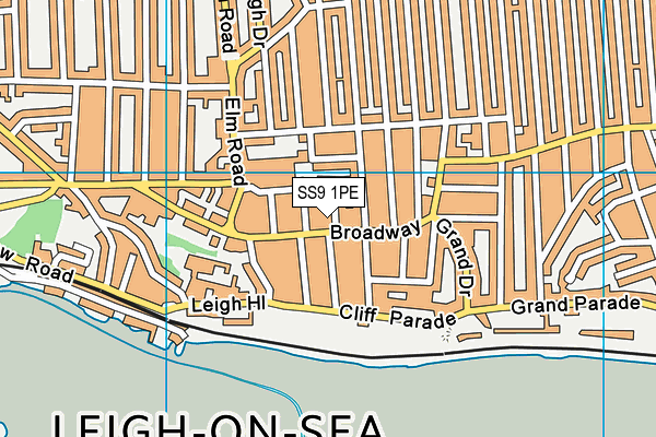 SS9 1PE map - OS VectorMap District (Ordnance Survey) SS9 1PE map - OS VectorMap District (Ordnance Survey)