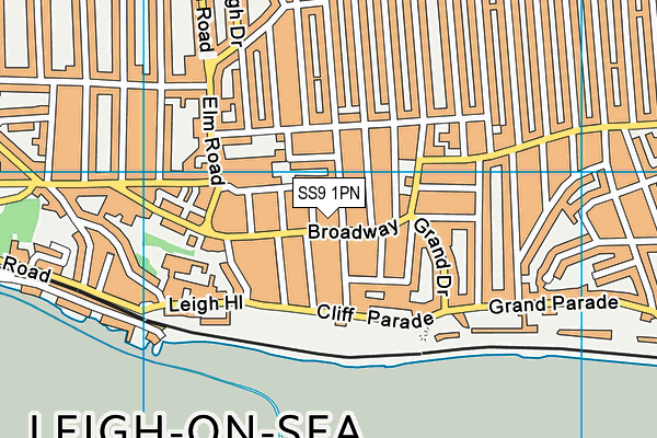 SS9 1PN map - OS VectorMap District (Ordnance Survey) SS9 1PN map - OS VectorMap District (Ordnance Survey)